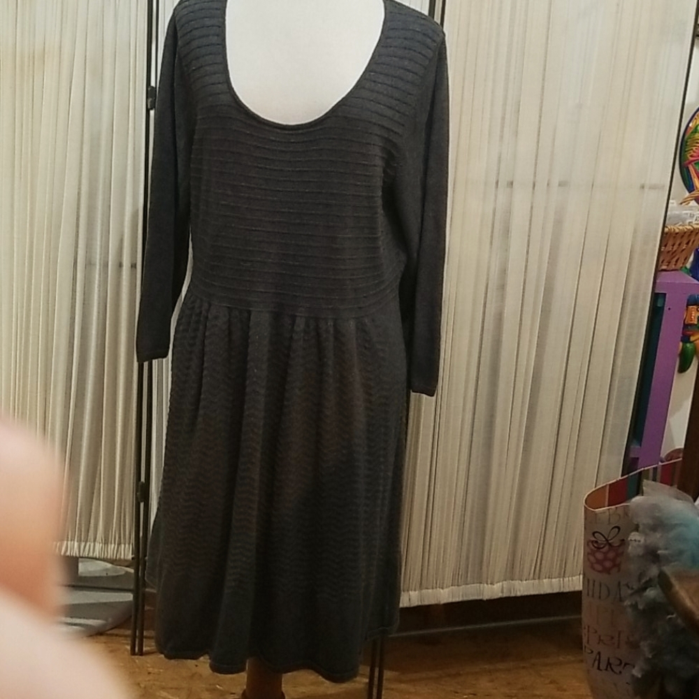 Grey sweater dress